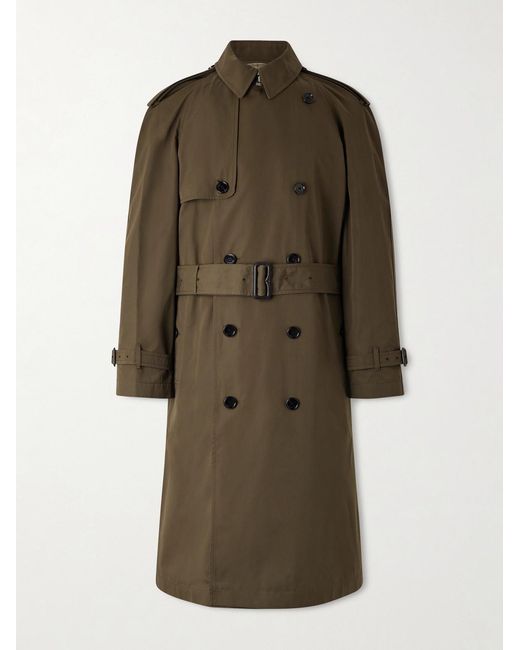 Burberry Green Cotton-Gabardine Trench Coat for men