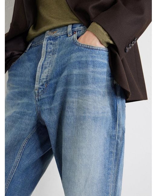 Saint Laurent Blue Straight-Leg Jeans for men