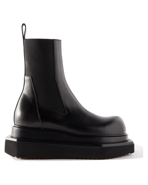 Rick Owens Beatle Turbo Cyclops Leather Chelsea Boots in Black for Men ...