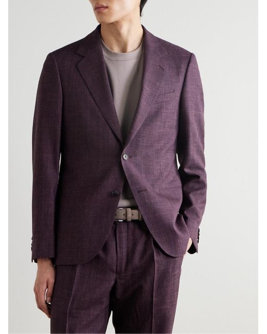 Mr P. Purple Slim-fit Virgin Wool for men