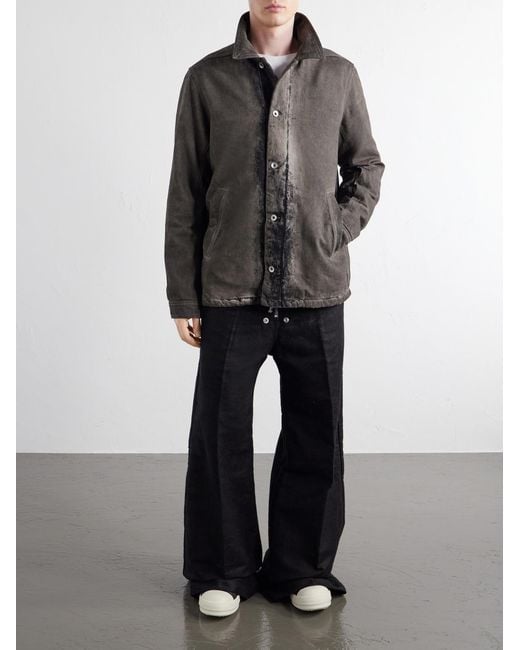 Rick Owens Black Brad Washed-Denim Jacket for men