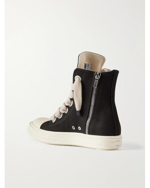 Rick Owens Black Jumbolace Denim Sneakers for men