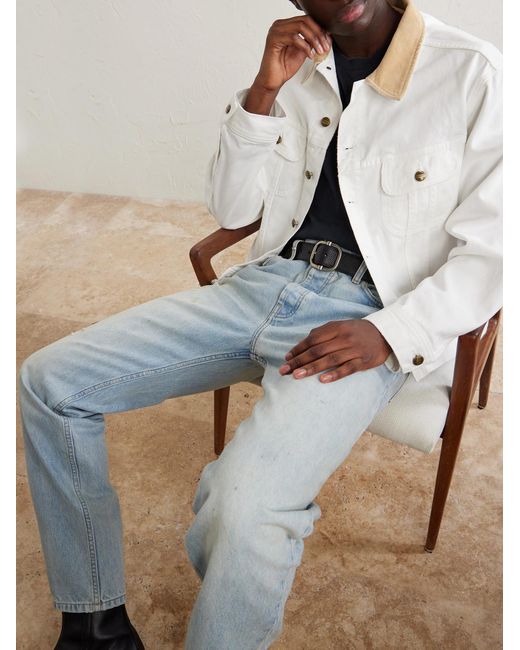 CHERRY LA Blue Straight-Leg Distressed Jeans for men