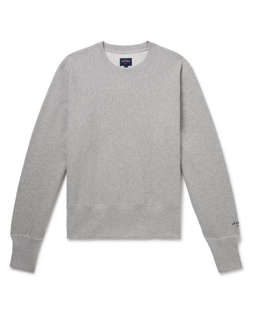 Noah NYC Gray Logo-embroidered Cotton-jersey Sweatshirt for men