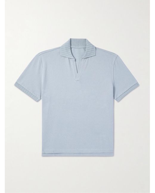 STÒFFA Blue Cotton-piqué Polo Shirt for men