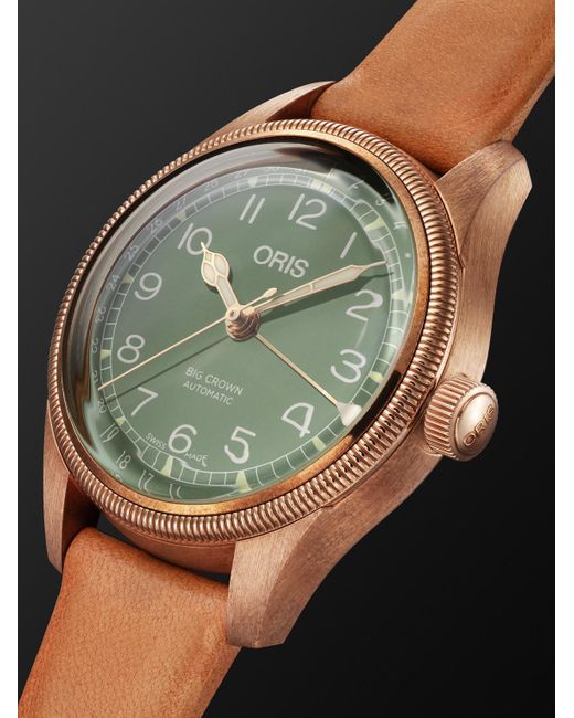 Oris Black Big Crown Pointer Date Automatic 36Mm Bronze And Leather Watch, Ref. No. 01 754 7749 3167-07 5 17 66Br for men