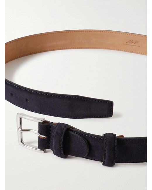 Mr P. Blue 3Cm Suede Belt for men
