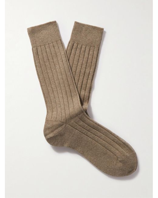 Berluti Socken aus Kaschmir in Rippstrick in Natural für Herren