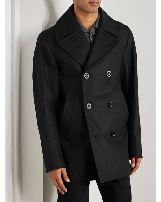 Private White V.c. Black The Manchester Wool Peacoat for men