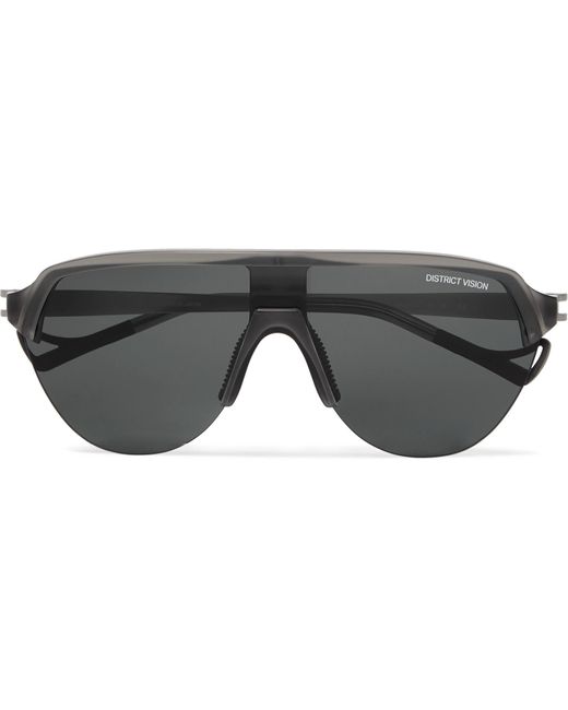 District Vision Gray Nagata Speed Blade Nylon And Titanium Sunglasses for men