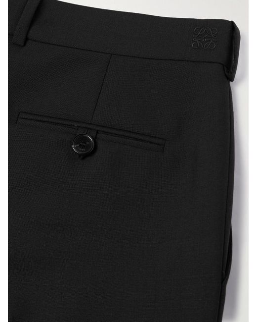 Pantaloni a gamba affusolata in misto lana e mohair di Loewe in Black da Uomo