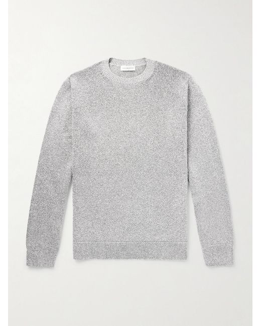 Dries Van Noten Gray Oversized Metallic Knitted Sweater for men