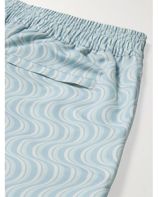 Shorts da mare medi slim-fit in tessuto riciclato stampato Classic di Frescobol Carioca in Blue da Uomo