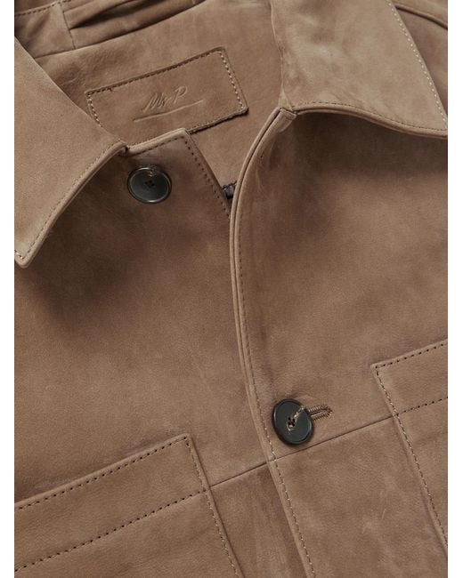 Mr P. Brown Suede Overshirt for men