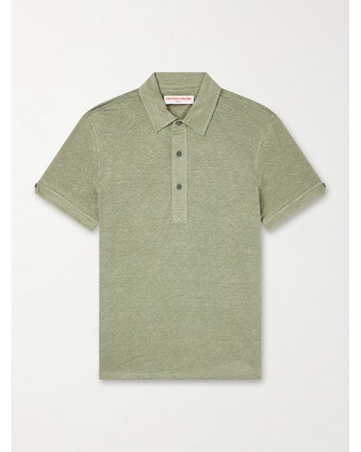 Orlebar Brown Green Sebastian Linen-jersey Polo Shirt for men