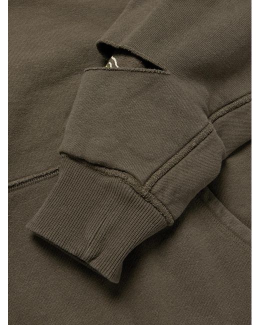 Kapital Green Reversible Distressed Printed Cotton-Jersey Hoodie for men