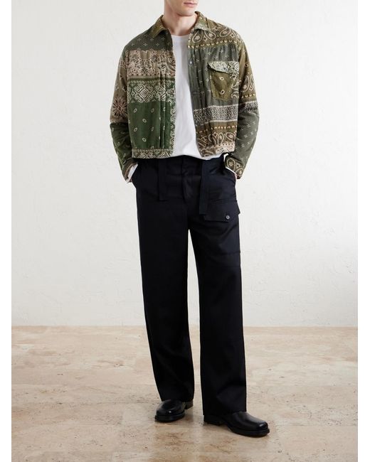 Kapital Green Reversible Bandana-Print Cotton-Flannel Jacket for men