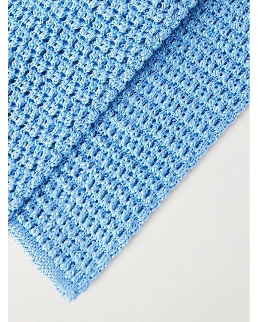 Tom Ford Blue 7.5cm Knitted Silk Tie for men