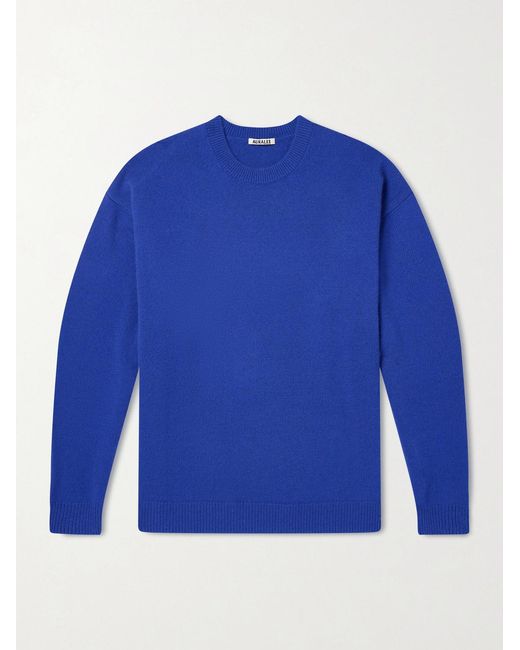 Auralee Blue Cashmere Sweater for men