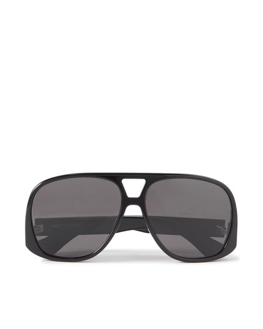 Saint Laurent Gray Aviator-style Acetate Sunglasses for men