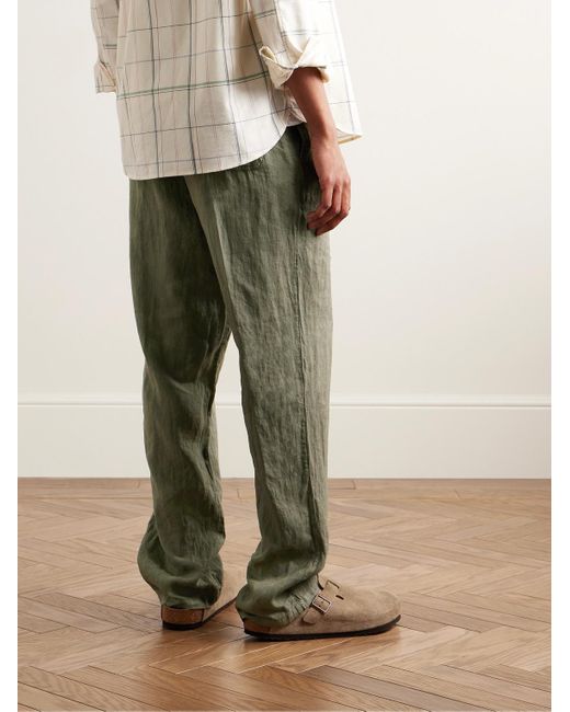 Aspesi Ventura gerade geschnittene Hose aus Leinen in Green für Herren