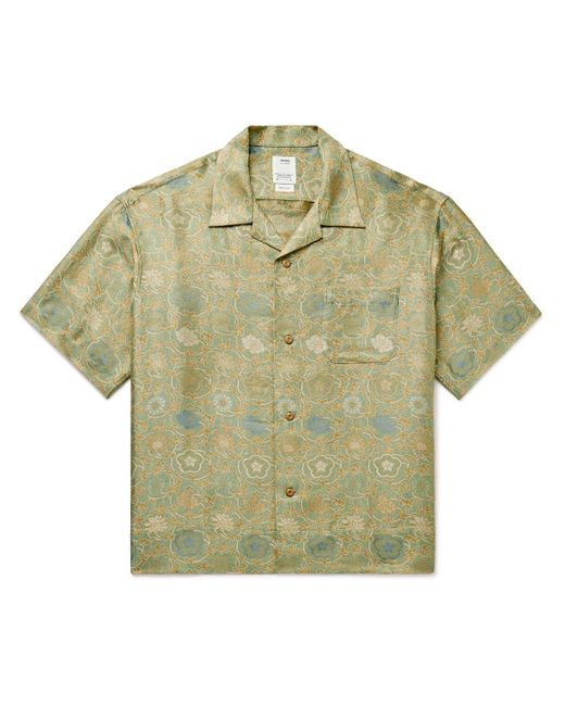 Visvim Green Copa Camp-collar Floral-jacquard Silk-blend Shirt for men