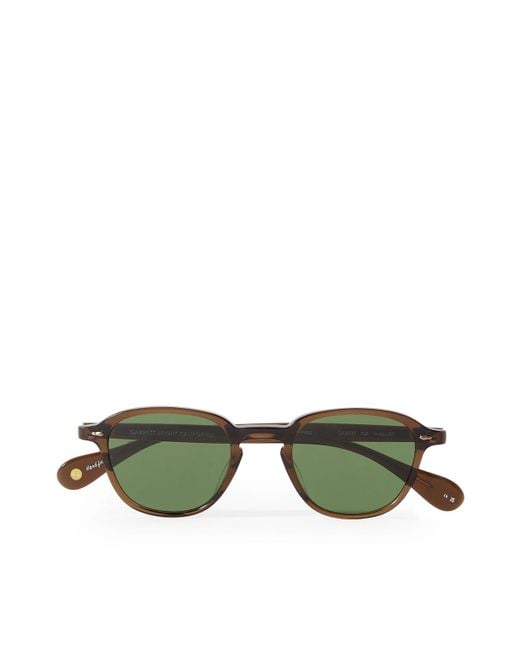 Garrett Leight Green Gilbert Round-frame Acetate Sunglasses for men