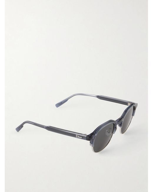 Dior Blue Dioribbon R1I Geometric Acetate Sunglasses for men