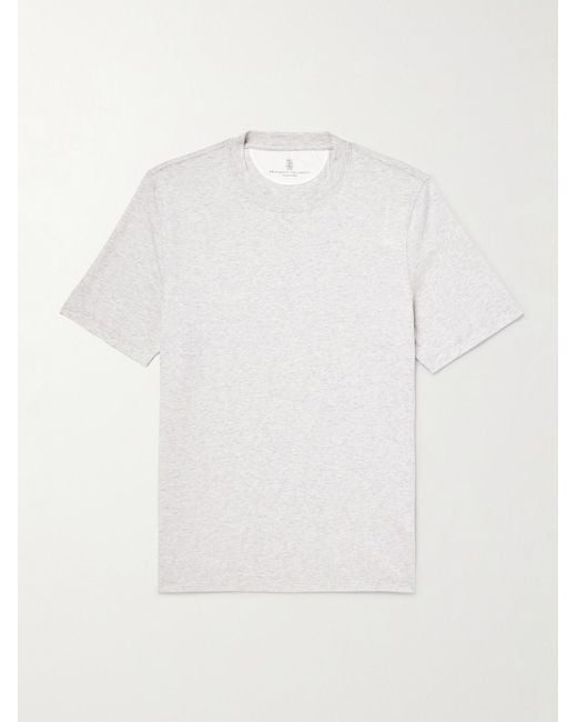 Brunello Cucinelli White Cotton-Jersey T-Shirt for men