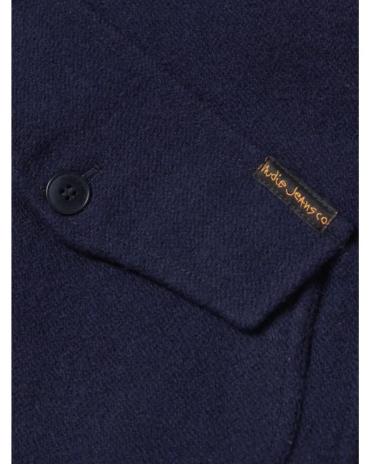 Nudie Jeans Blake Bomberjacke aus einer Wollmischung in Blue für Herren