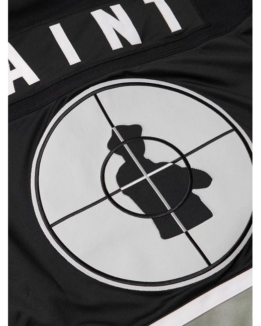 SAINT Mxxxxxx Black Cactus Plant Flea Market Public Enemy Oversized Logo-Appliquéd Jersey T-Shirt for men