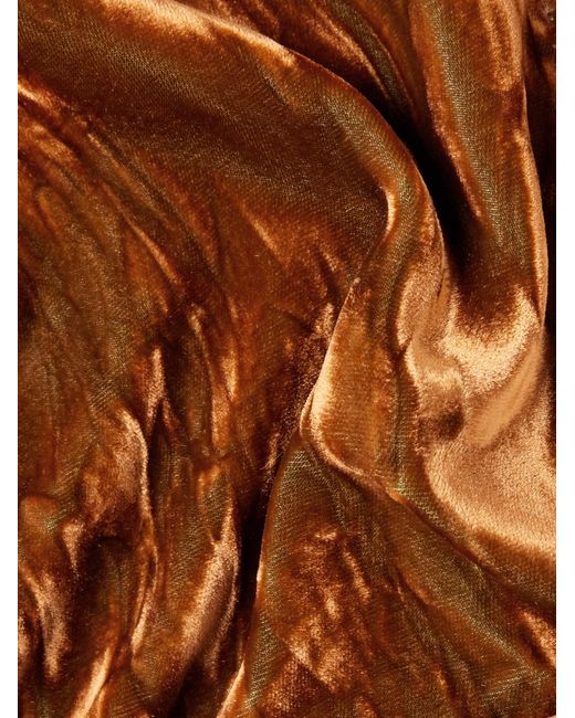 Collina Strada Brown Mechanic Crushed-Velvet Jacket for men