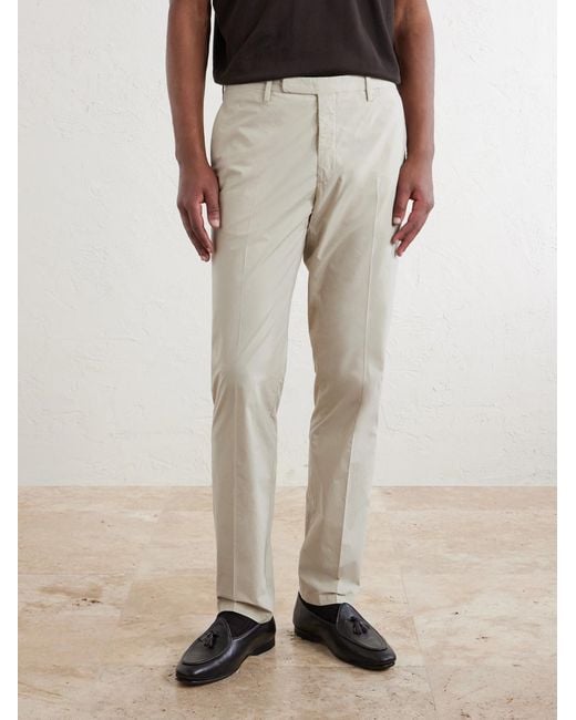 Boglioli Natural Straight-Leg Cotton-Blend Suit Trousers for men