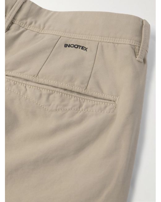 Pantaloni a gamba dritta in misto cotone di Incotex in Natural da Uomo