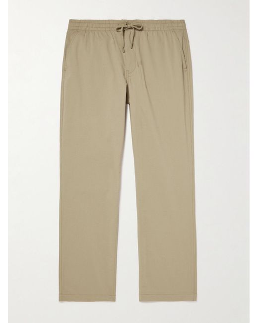 Polo Ralph Lauren Natural Straight-Leg Cotton-Blend Seersucker Drawstring Trousers for men