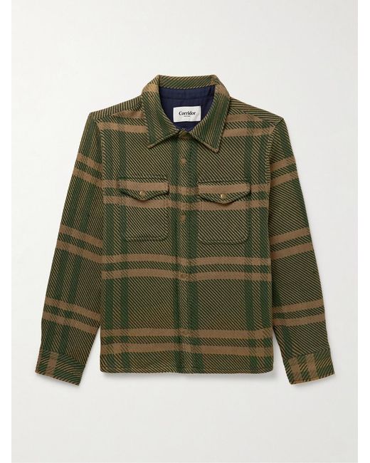 Corridor NYC Green Checked Cotton-Twill Jacket for men