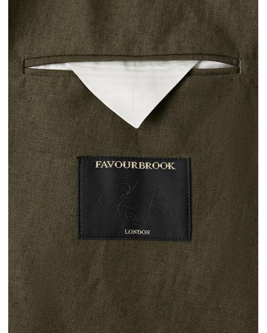 Favourbrook Schmal geschnittenes Sakko aus Leinen in Green für Herren