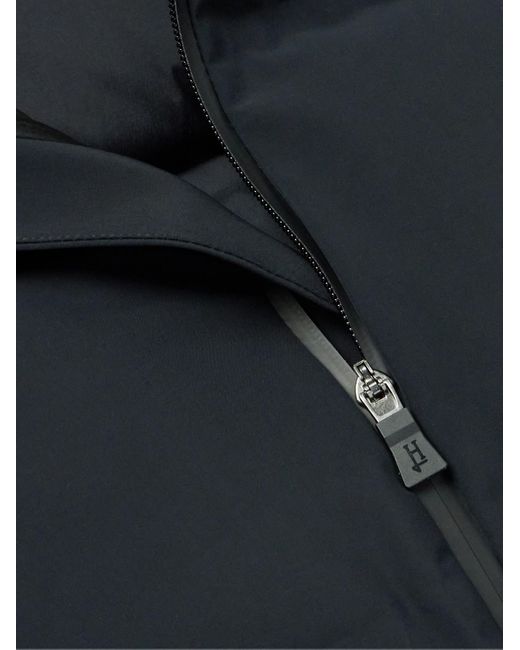 Herno Blue Laminar Quilted Stretch-shell Hooded Down Parka for men