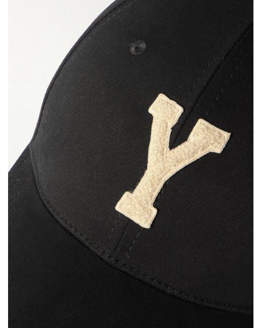 Saint Laurent Black Logo Cotton Baseball Cap for men