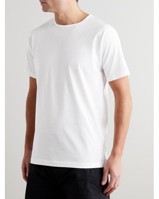 Sunspel White Superfine Cotton Underwear T-Shirt for men