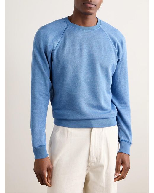 Tom Ford Blue Cotton-Blend Jersey Sweatshirt for men