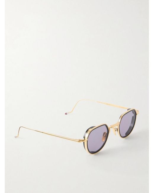 Jacques Marie Mage Metallic Dixon Round-frame Gold-tone Metal Sunglasses for men