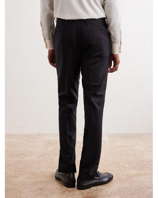 Paul Smith Black Straight-Leg Pleated Wool Suit Trousers for men
