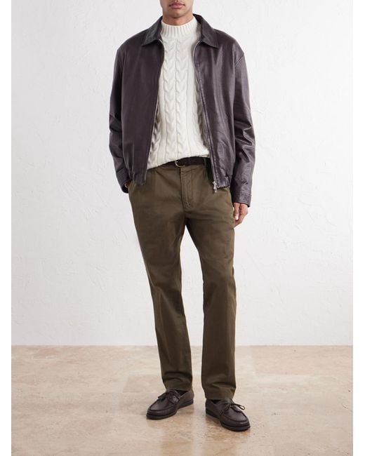 Slowear Natural Zanone Slim-Fit Cable-Knit Virgin Wool Sweater for men