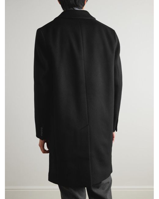 Wool And Cashmere-Blend Coat di Mr P. in Black da Uomo
