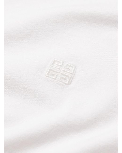 Givenchy White Logo-embroidered Cotton-jersey T-shirt for men