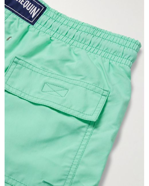 Vilebrequin Green Moorea Straight-Leg Mid-Length Econyl Swim Shorts for men