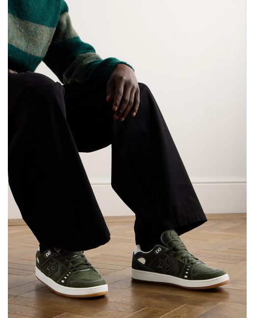 Converse Green Cons As-1 Pro Leather-trimmed Suede Sneakers for men