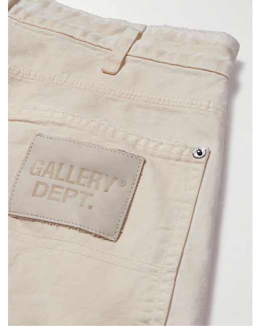 GALLERY DEPT. Natural Flea Carpenter Straight-leg Distressed Paint-splattered Denim Shorts for men