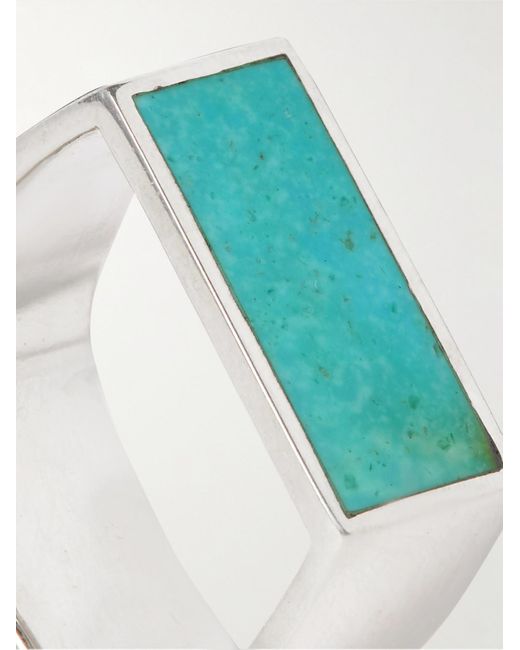 Peyote Bird Blue Sabatino Silver And Turquoise Ring for men
